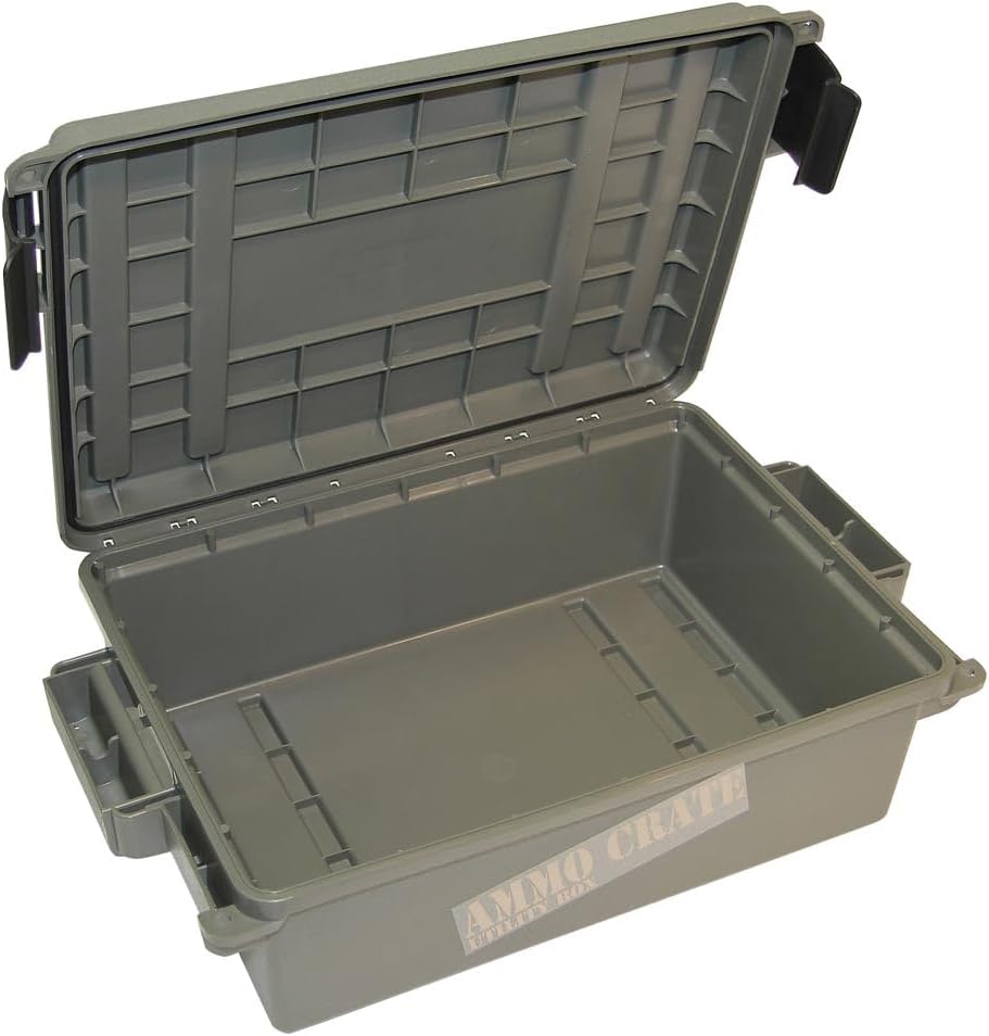 MTM ACR4-18 Ammo Crate Utility Box-Carry up to 65lbs of gear-Stackable design. double padlock for security - Water-resistant O-ring seal - Army Green