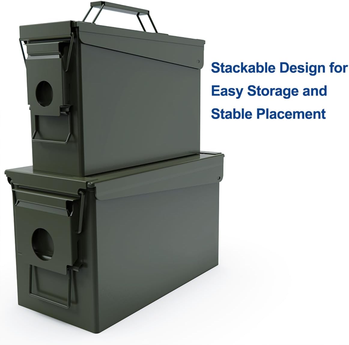 HARDROCK 30+50 AMMO Can Waterproof Metal –Army Green Ammo Box Steel –For Shotgun Rifle Nerf Ammunition suit 2pcs.Gift boxes for Dad Husband