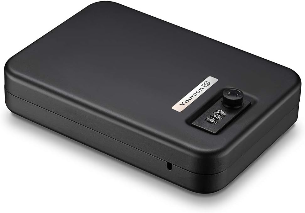 Younion Pistol Safe. Portable Travel Gun Safe. Gun Lock Box. Dial Lock