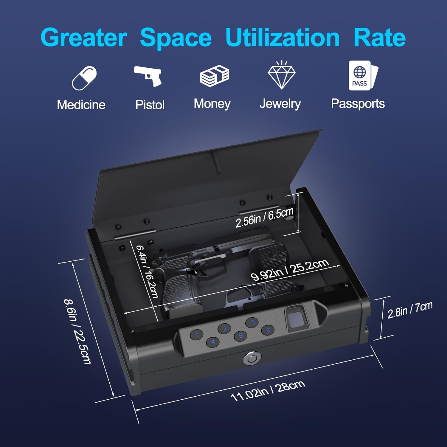VORanexs Gun Safe with three access ways