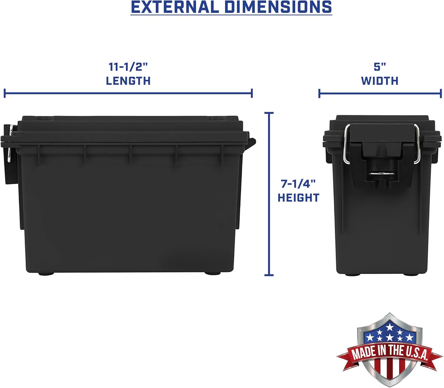 Sheffield Ammo Box Made in USA. Stackable Lockable Ammo Storage Box. Black | 2 Pack Lockable Storage Box. Water and Dust Resistant Dry Box. Secures Hunting Gear. Gun Accessories. Supplies. and Bullets
