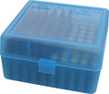 MTM Case-Gard RM-100 Series Medium Rifle Ammo Box. 100 Round. Clear Blue