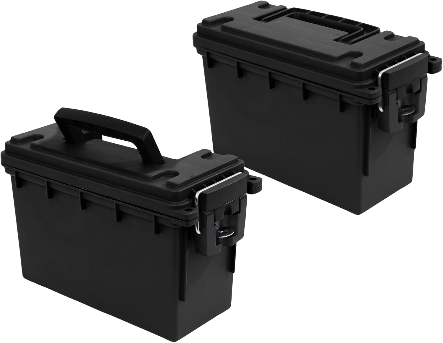 Sheffield Ammo Box Made in USA. Stackable Lockable Ammo Storage Box. Black | 2 Pack Lockable Storage Box. Water and Dust Resistant Dry Box. Secures Hunting Gear. Gun Accessories. Supplies. and Bullets