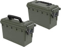 Sheffield Ammo Box Made in USA. Stackable Lockable Ammo Storage Box. Green | 2 Pack Lockable Storage Box. Water & Dust Resistant Dry Box. Secures Hunting Gear. Gun Accessories. Supplies. Bullets