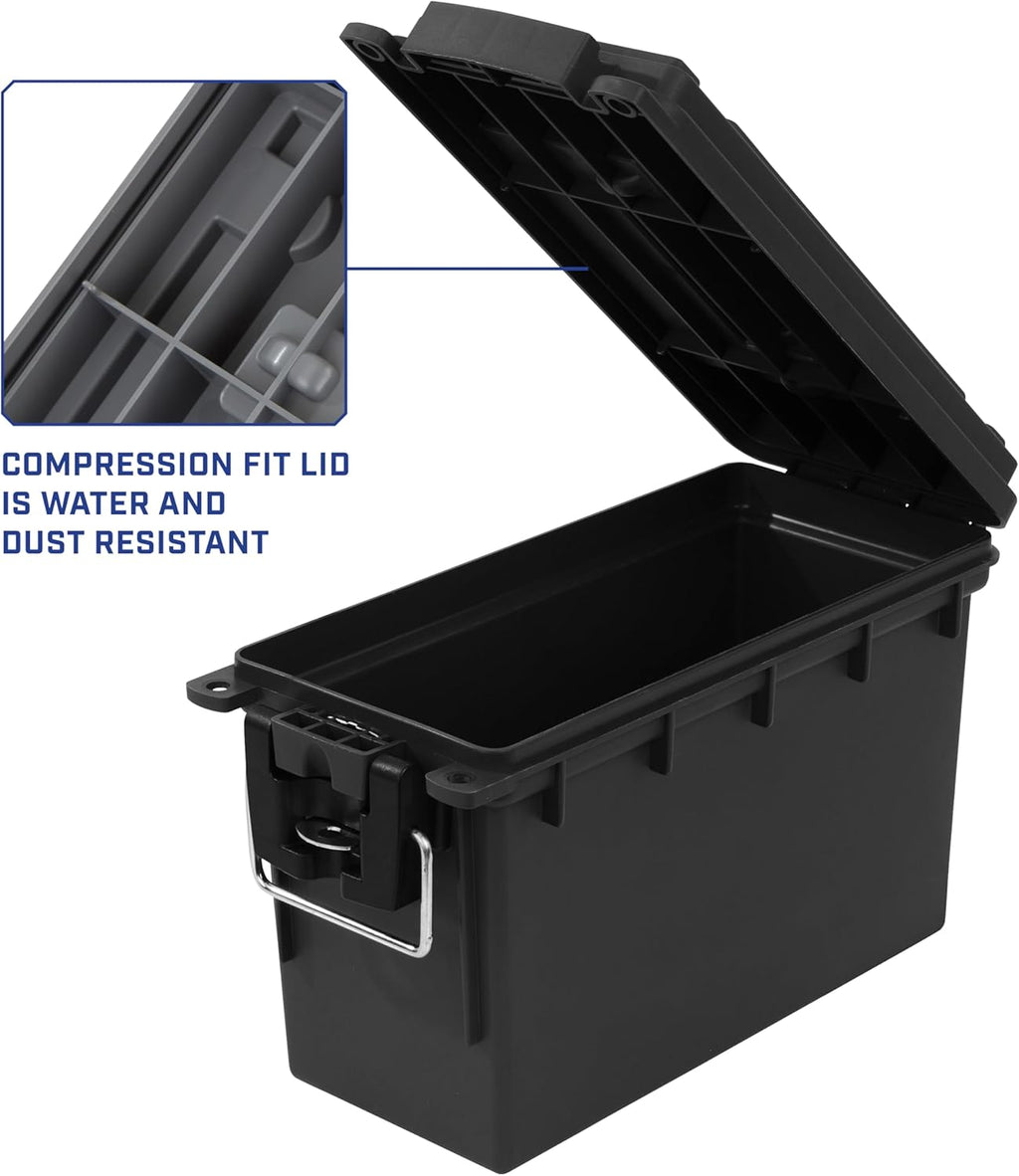 Sheffield 12629 Ammo Box Made in USA. Stackable Lockable Ammo Storage Box | Lockable Storage Box. Water and Dust Resistant Dry Box. Secures Hunting Gear. Gun Accessories. Supplies. and Bullets