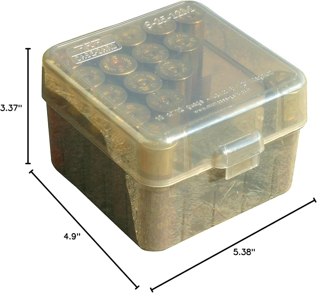 MTM S25-12M-41 25 Round Shotshell Box. USA Made. Clear Smoke