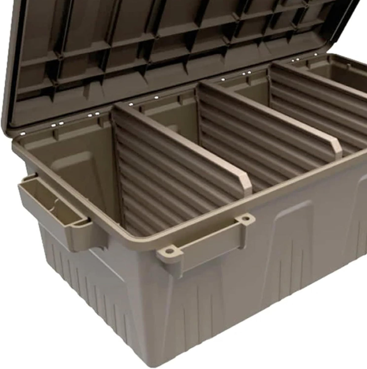 MTM ACDC30 Divided Ammo Crate Utility Box. Outdoor Gear & Tool Storage. Water- Resistant. Stackable. Snap Latch. 21x11.2x7.5. USA Made. Dark Earth