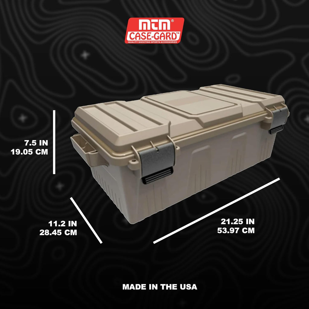 MTM ACDC30 Divided Ammo Crate Utility Box. Outdoor Gear & Tool Storage. Water- Resistant. Stackable. Snap Latch. 21x11.2x7.5. USA Made. Dark Earth