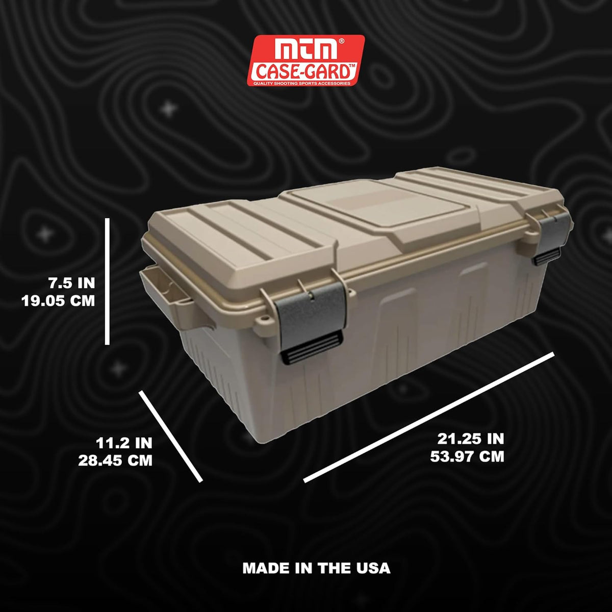 MTM ACDC30 Divided Ammo Crate Utility Box. Outdoor Gear & Tool Storage. Water- Resistant. Stackable. Snap Latch. 21x11.2x7.5. USA Made. Dark Earth