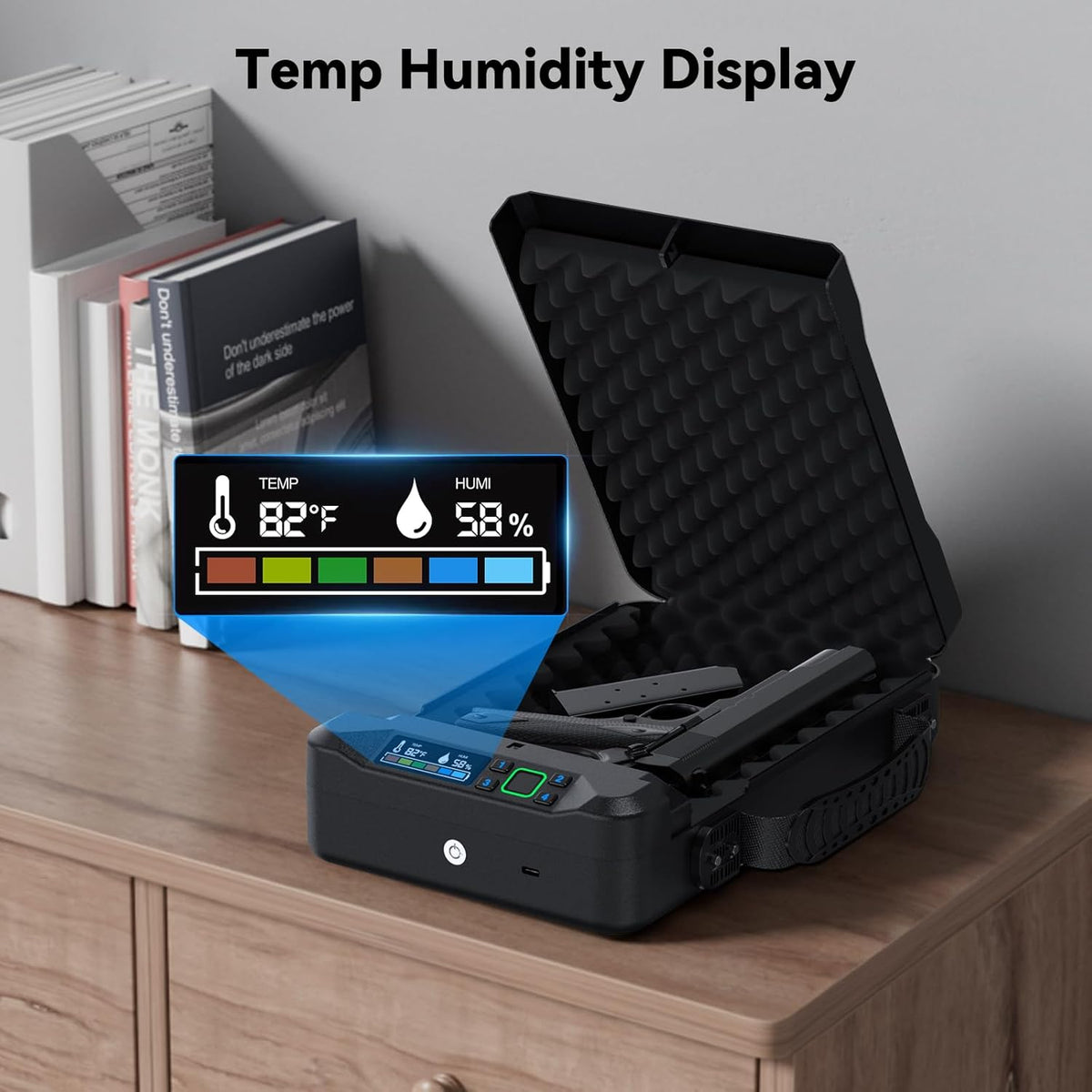 Car Gun Safe Small Pistol Safe Handheld Biometric Gun Cases for Handguns. Portable Fingerprint Pistol Lock Security Box for Travel Nightstand Bedside