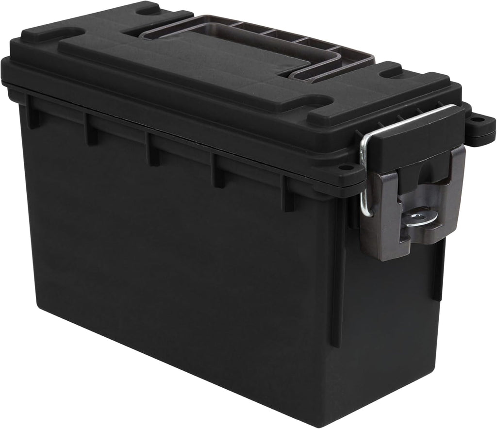 Sheffield 12629 Ammo Box Made in USA. Stackable Lockable Ammo Storage Box | Lockable Storage Box. Water and Dust Resistant Dry Box. Secures Hunting Gear. Gun Accessories. Supplies. and Bullets
