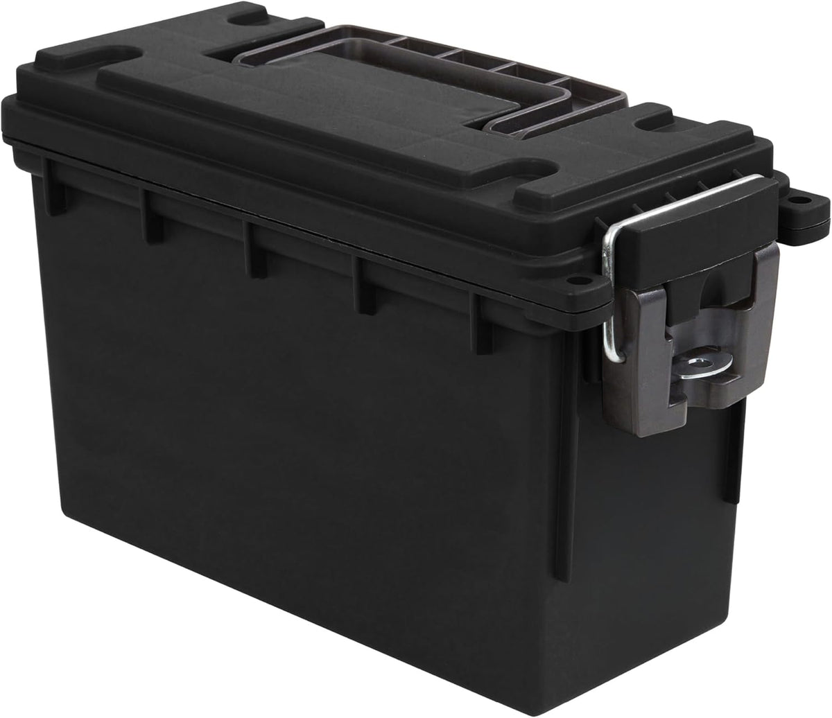 Sheffield 12629 Ammo Box Made in USA. Stackable Lockable Ammo Storage Box | Lockable Storage Box. Water and Dust Resistant Dry Box. Secures Hunting Gear. Gun Accessories. Supplies. and Bullets