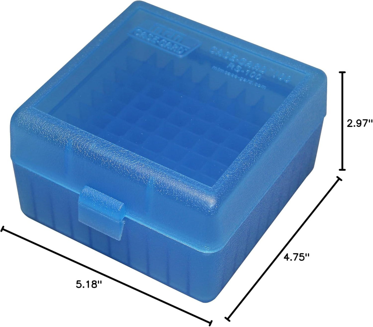 MTM 100 Round Rifle Ammo Box 17. 204. 223. 5.56x45. 6x47. Clear Blue