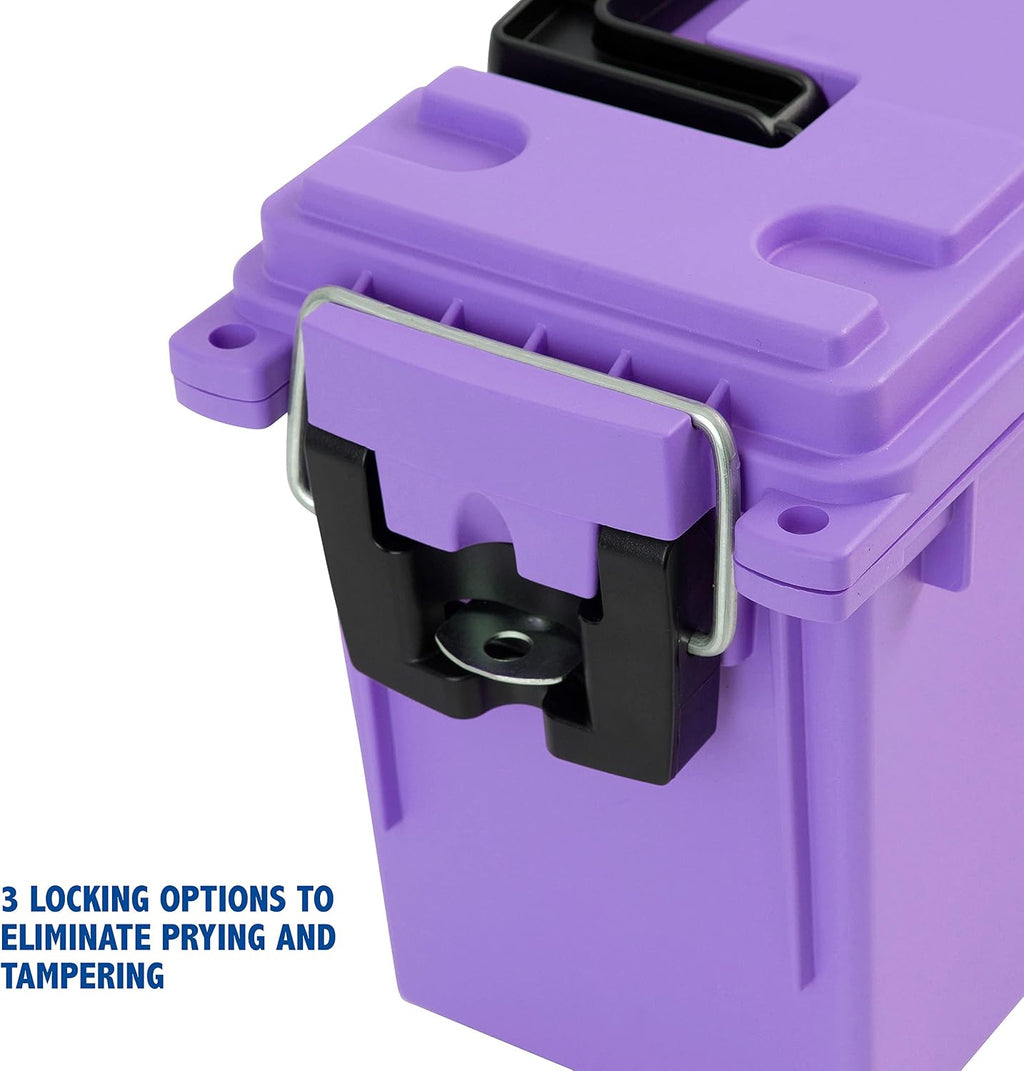 Sheffield 12632 Ammo Box Made in USA Stackable Lockable Ammo Storage Box | Lockable Storage Box. Water and Dust Resistant Dry Box. Secures Hunting Gear. Gun Accessories. Supplies. and Bullets