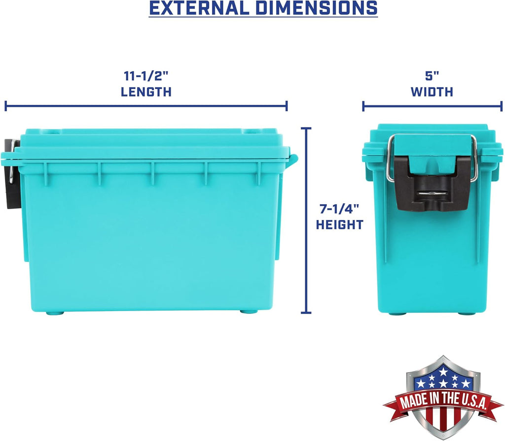 Sheffield 12633 Ammo Box Made in USA Stackable Lockable Ammo Storage Box | Lockable Storage Box. Water and Dust Resistant Dry Box. Secures Hunting Gear. Gun Accessories. Supplies. and Bullets