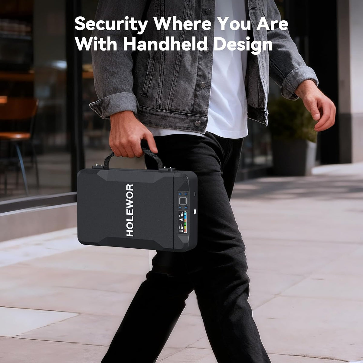 Car Gun Safe Small Pistol Safe Handheld Biometric Gun Cases for Handguns. Portable Fingerprint Pistol Lock Security Box for Travel Nightstand Bedside