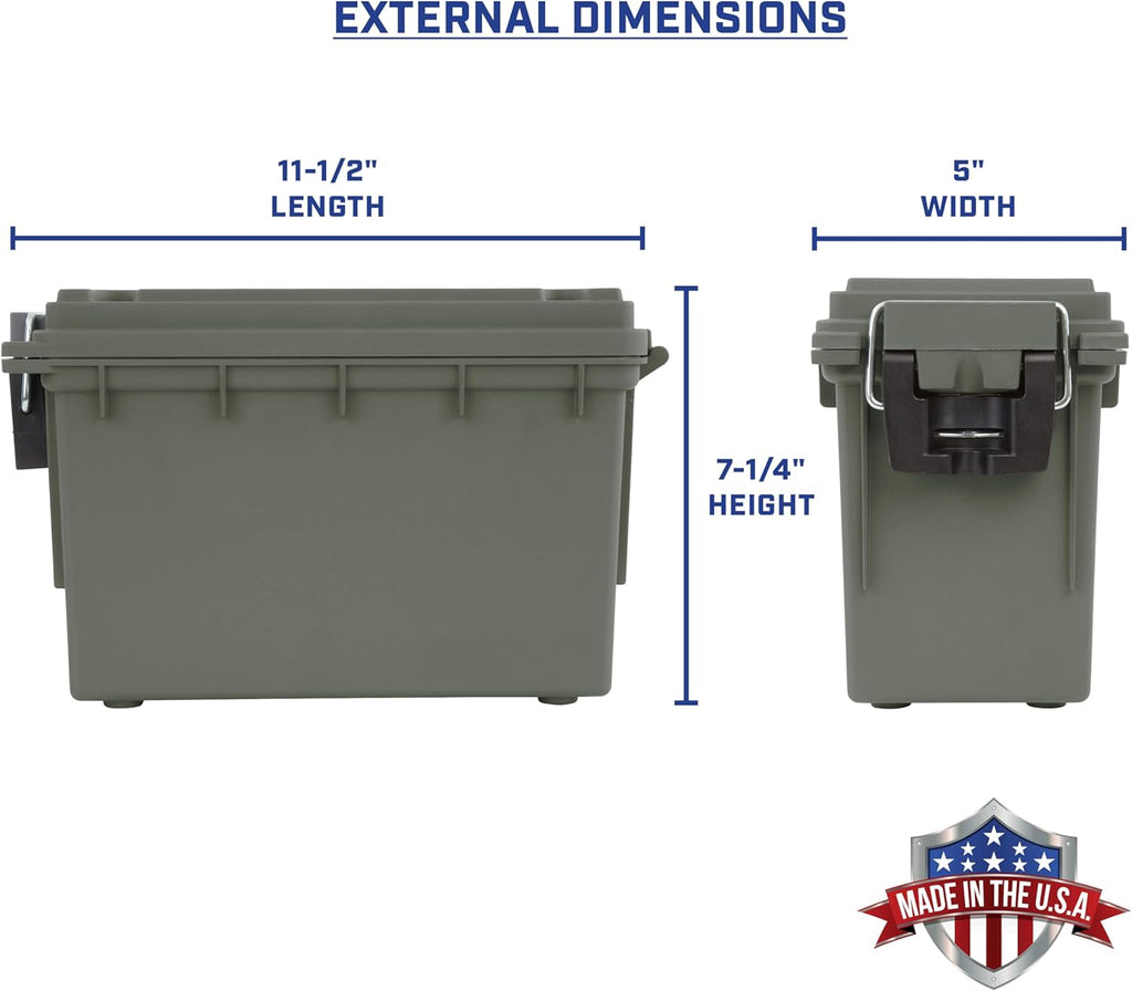 Sheffield 12626 Ammo Box Made in USA Stackable Lockable Ammo Storage Box | Lockable Storage Box. Water and Dust Resistant Dry Box. Secures Hunting Gear. Gun Accessories. Supplies. and Bullets