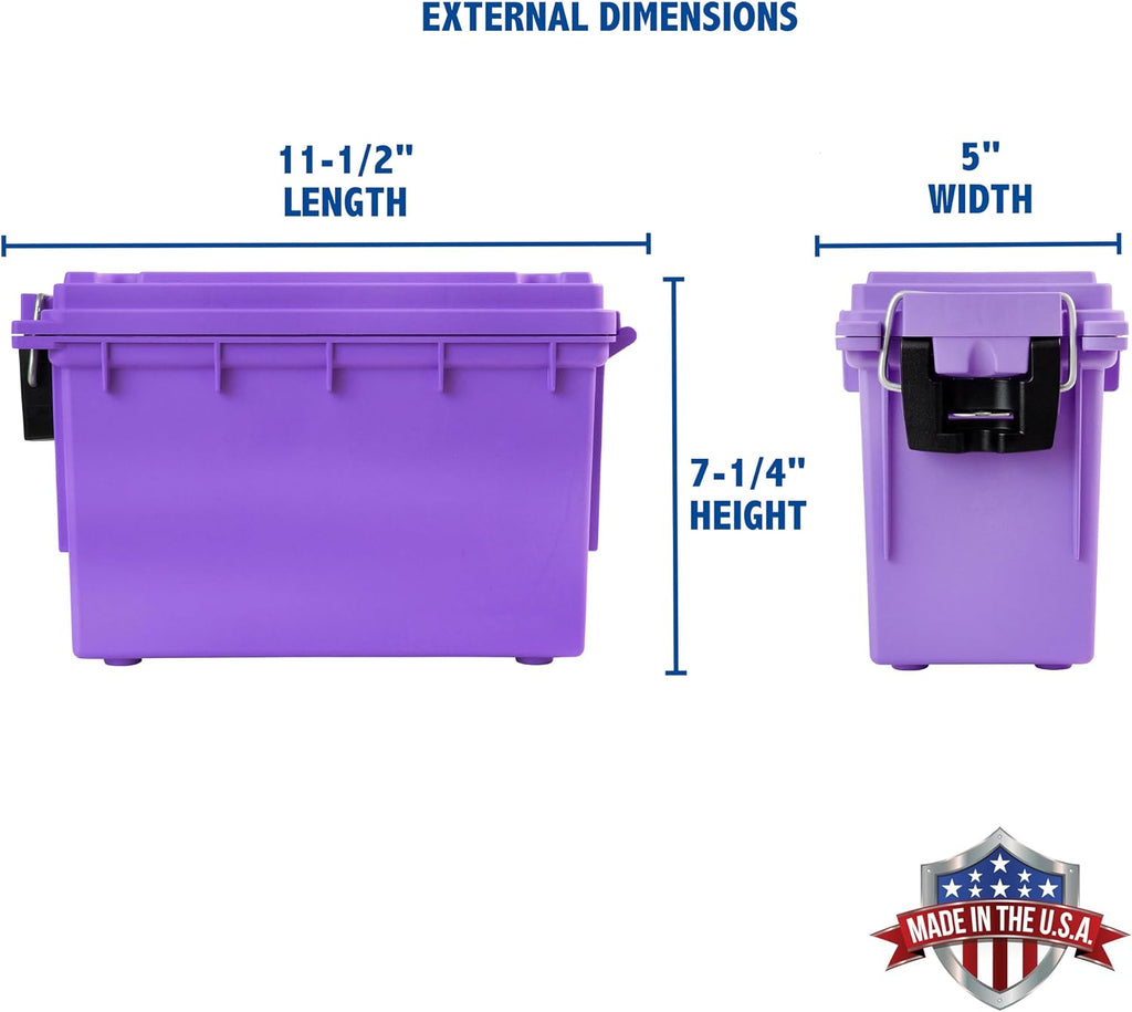 Sheffield 12632 Ammo Box Made in USA Stackable Lockable Ammo Storage Box | Lockable Storage Box. Water and Dust Resistant Dry Box. Secures Hunting Gear. Gun Accessories. Supplies. and Bullets