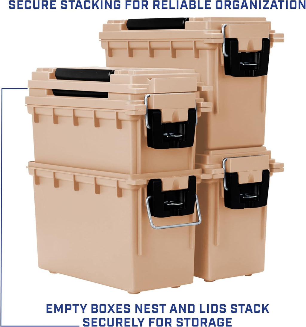 Sheffield 12627 Ammo Box Made in USA Stackable Lockable Ammo Storage Box | Lockable Storage Box. Water and Dust Resistant Dry Box. Secures Hunting Gear. Gun Accessories. Supplies. and Bullets