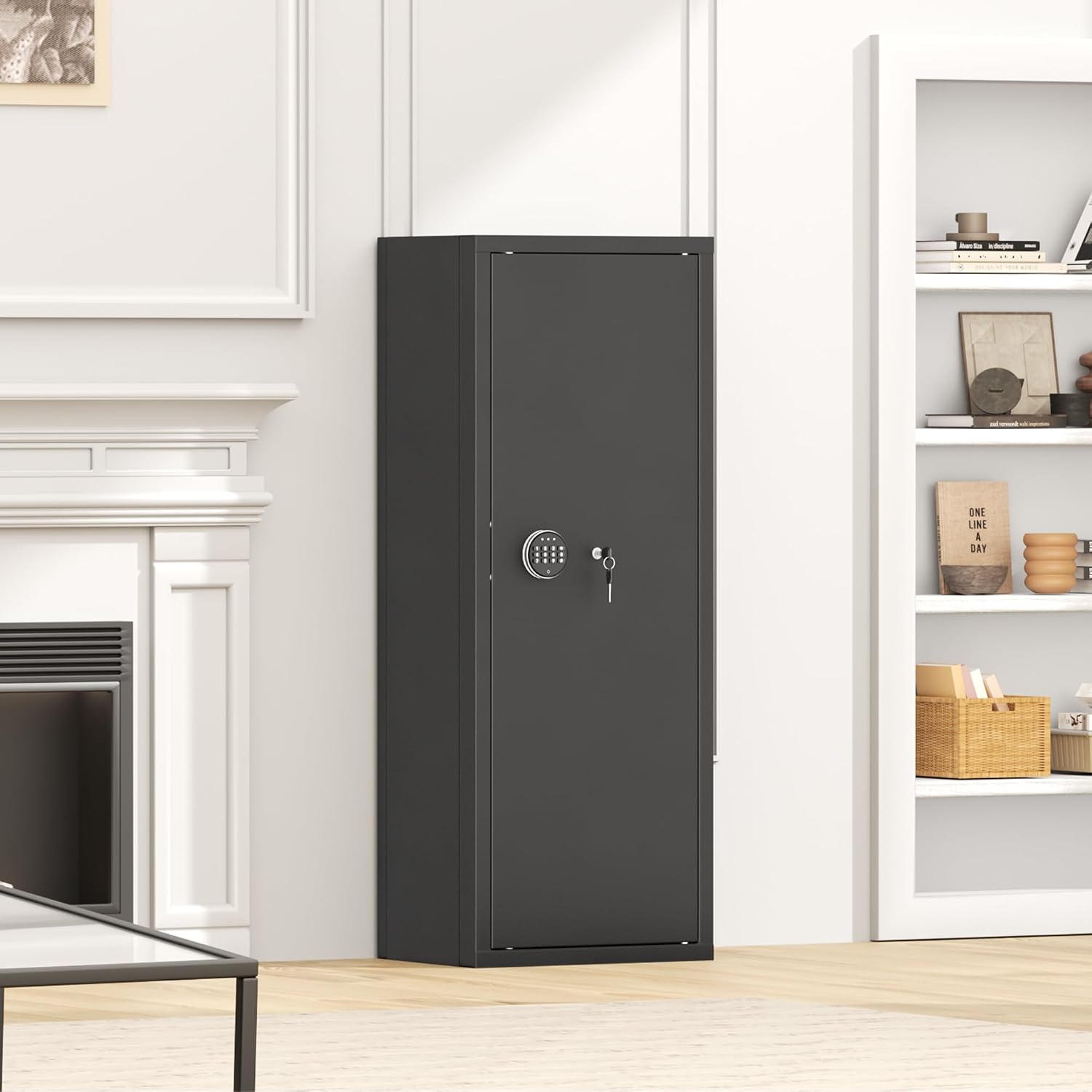 INTERGREAT 12-15 Gun Safe. Large Gun Safe for Rifles and Pistols. Quick Access Rifle Safe with 3 Removable Gun Racks and 4 Pistol Pockets. Digital Gun Cabinet with Dual Alarm and Sleep Mode