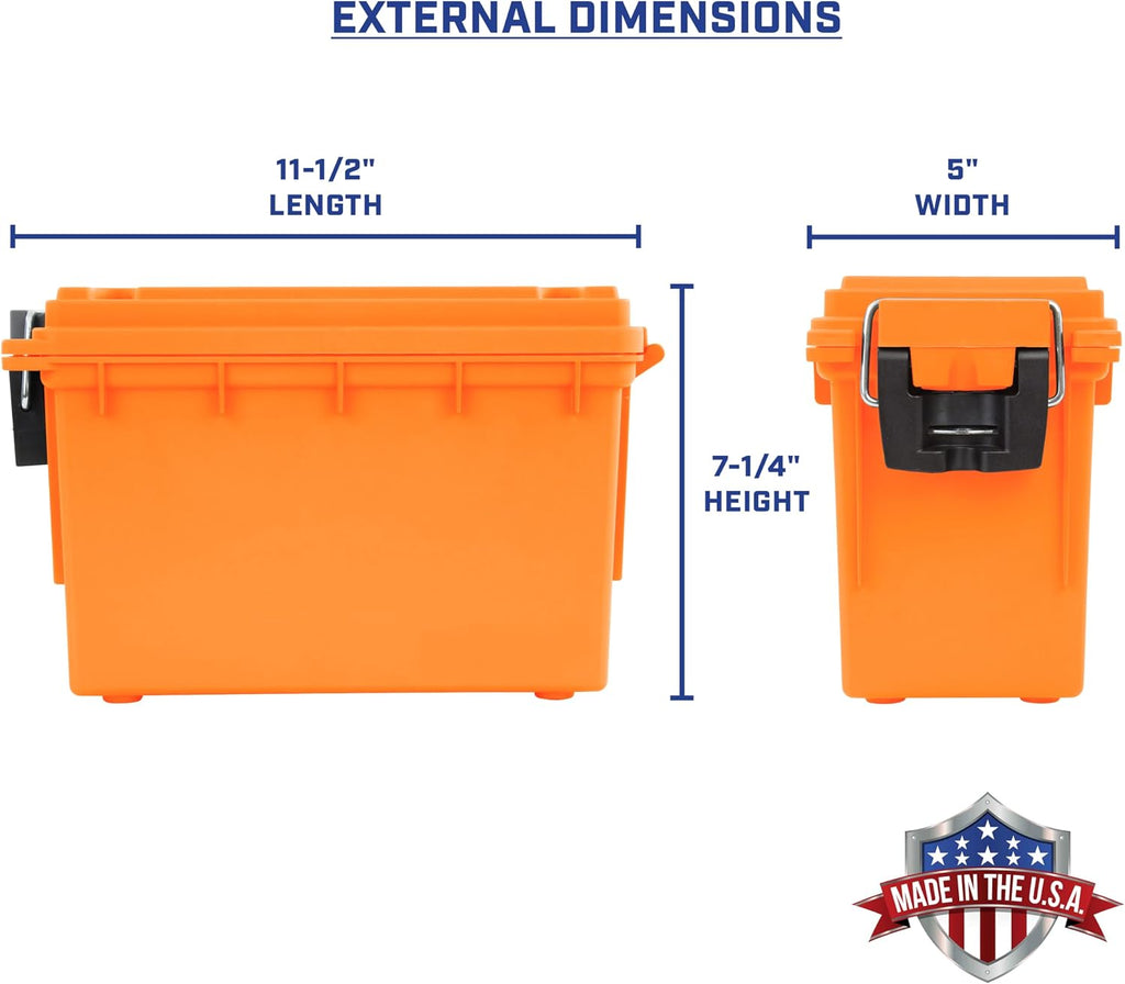 Sheffield 12630 Ammo Box Made in USA Stackable Lockable Ammo Storage Box | Lockable Storage Box. Water and Dust Resistant Dry Box. Secures Hunting Gear. Gun Accessories. Supplies. and Bullets