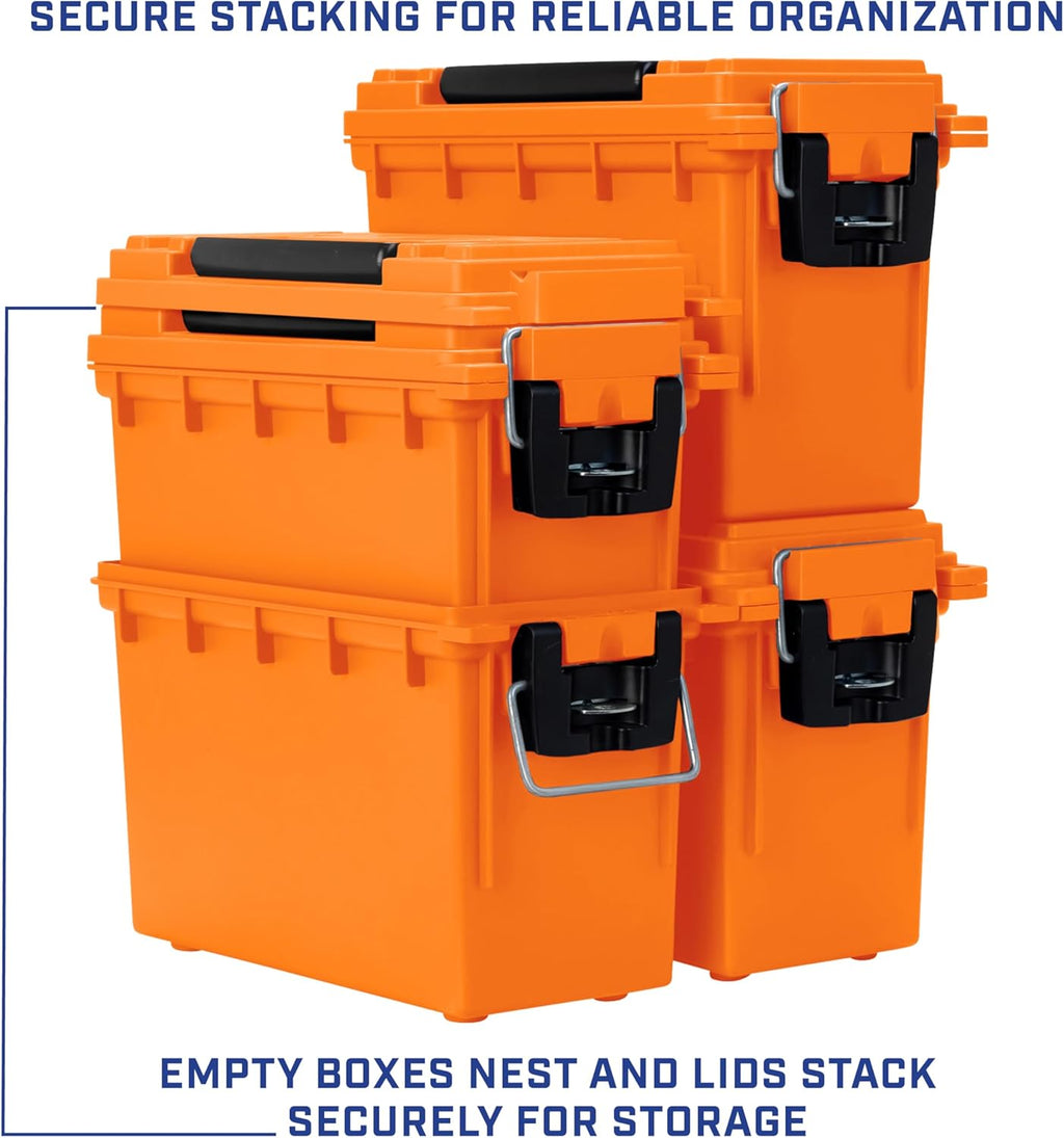 Sheffield 12630 Ammo Box Made in USA Stackable Lockable Ammo Storage Box | Lockable Storage Box. Water and Dust Resistant Dry Box. Secures Hunting Gear. Gun Accessories. Supplies. and Bullets