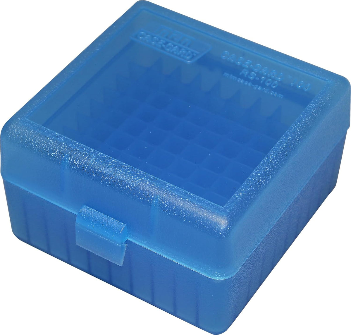 MTM 100 Round Rifle Ammo Box 17. 204. 223. 5.56x45. 6x47. Clear Blue