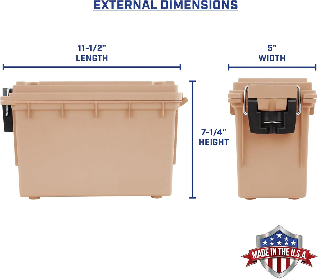 Sheffield 12627 Ammo Box Made in USA Stackable Lockable Ammo Storage Box | Lockable Storage Box. Water and Dust Resistant Dry Box. Secures Hunting Gear. Gun Accessories. Supplies. and Bullets