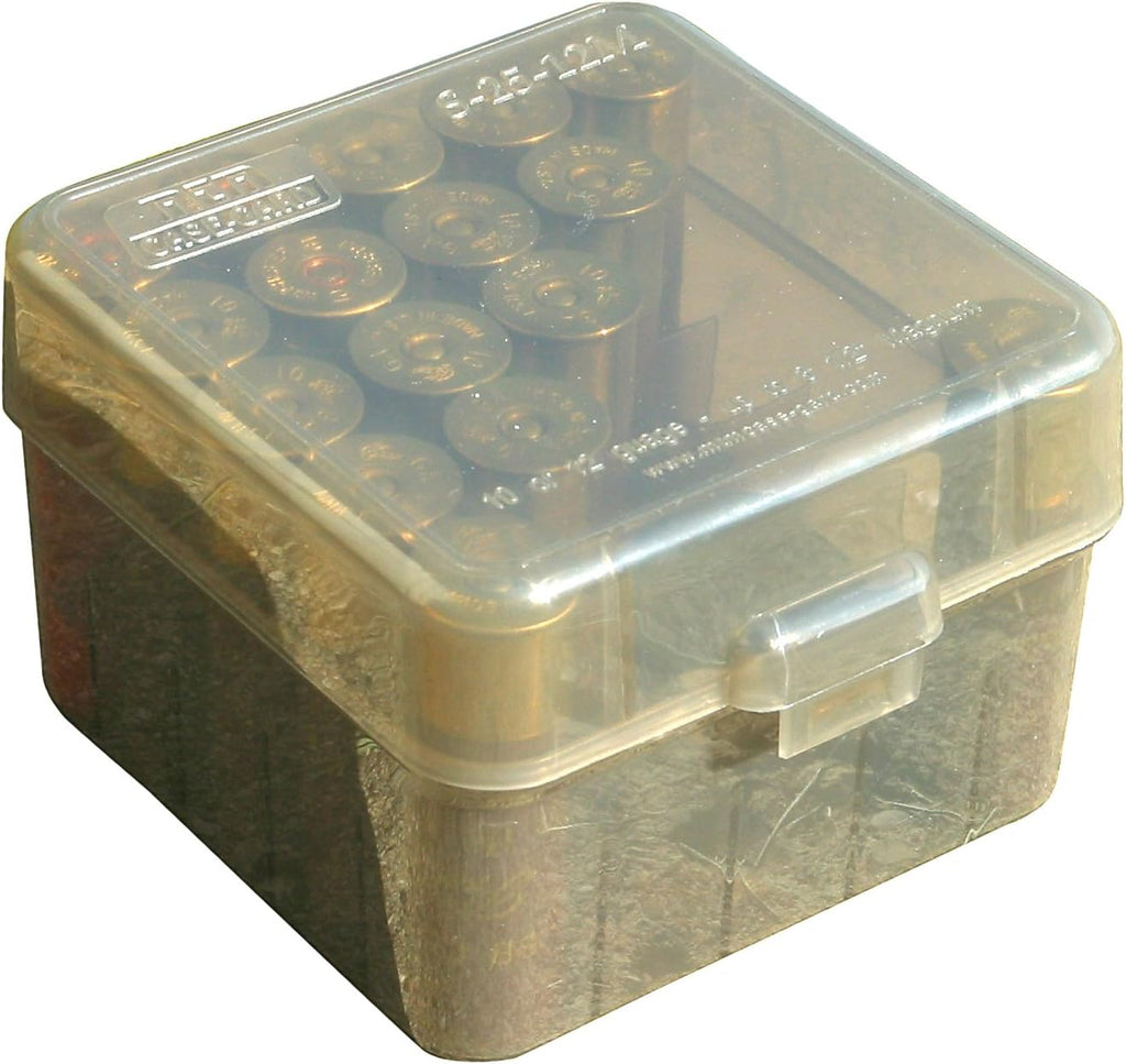 MTM S25-12M-41 25 Round Shotshell Box. USA Made. Clear Smoke