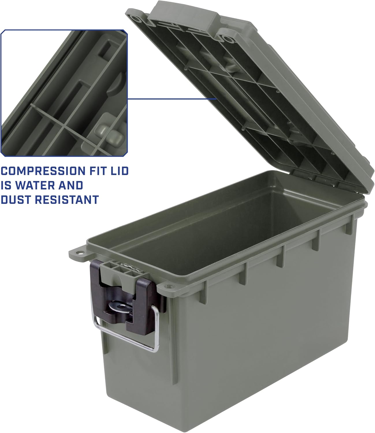 Sheffield Ammo Box Made in USA. Stackable Lockable Ammo Storage Box. Green | 2 Pack Lockable Storage Box. Water & Dust Resistant Dry Box. Secures Hunting Gear. Gun Accessories. Supplies. Bullets