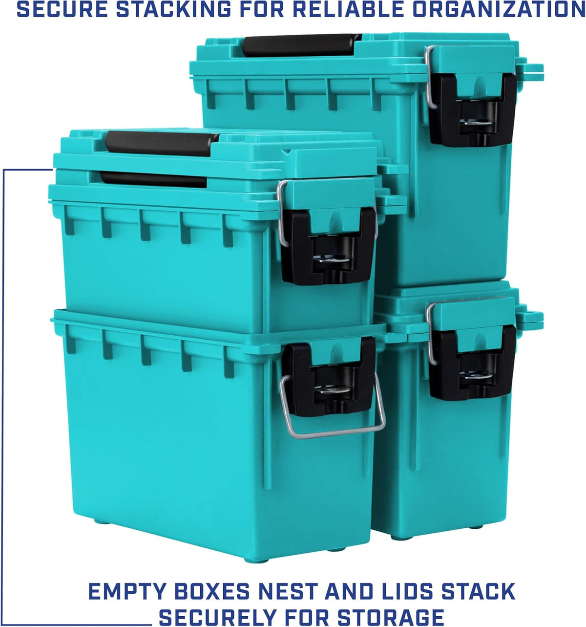 Sheffield 12633 Ammo Box Made in USA Stackable Lockable Ammo Storage Box | Lockable Storage Box. Water and Dust Resistant Dry Box. Secures Hunting Gear. Gun Accessories. Supplies. and Bullets