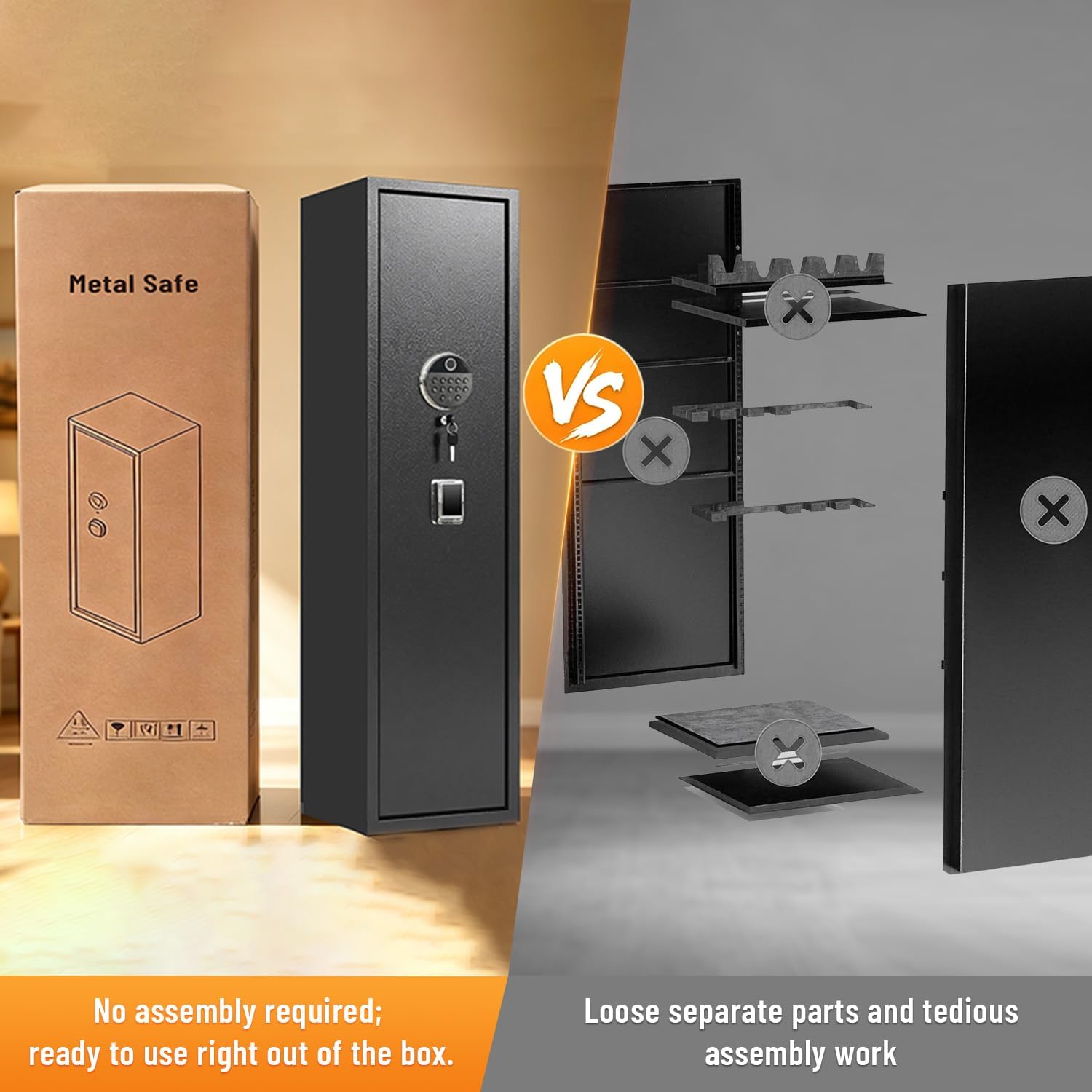 [No Assembly Required] Gun Safe for Rifles and Pistols. with Biometric Quick Access Gun Locker. Shotgun Safe. Large Gun Cabinet and Password Lock. 57 H for Home & Hunting for Enthusiasts