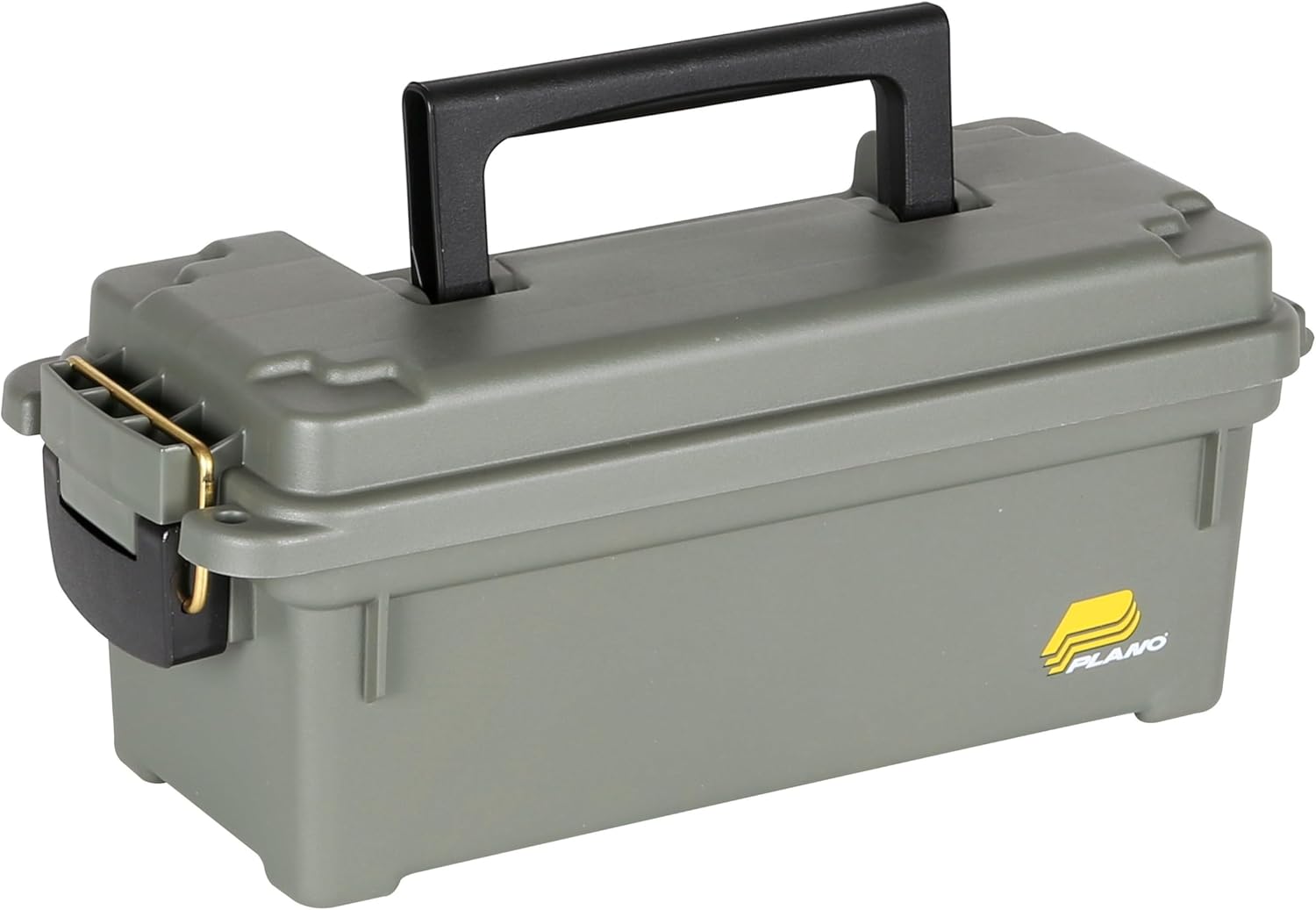 Plano Shot Shell Box. OD Green. Lockable Ammunition Storage Box with Heavy-Duty Carry Handle. Small Plastic Ammo Storage. Water-Resistant Protection. Holds 4 Boxes of Ammo