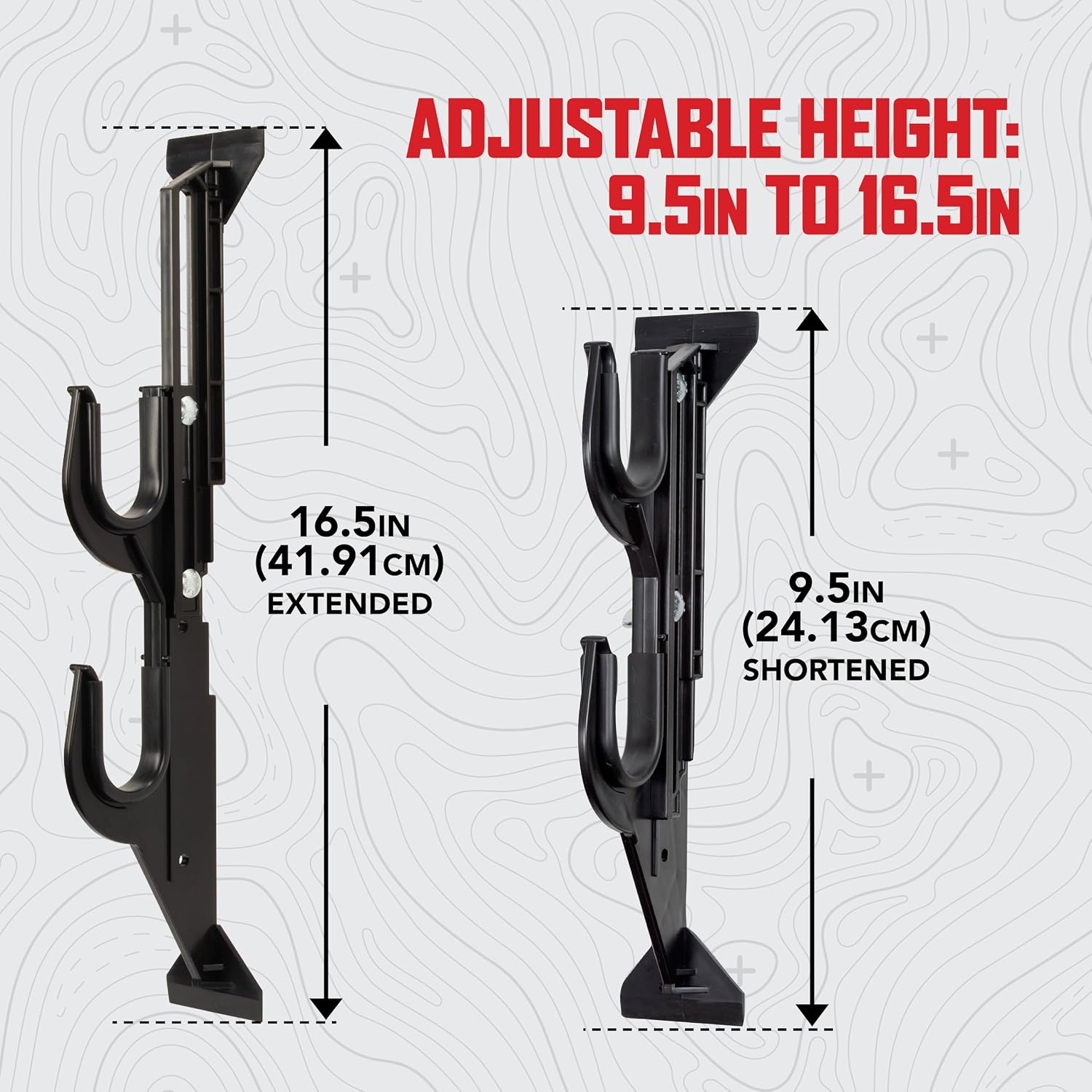 Allen Company Molded Truck Gun Rack for Rear Window - Gun Holder for Two Shotguns. Rifles. Bows. or Tools - Gun and Hunting Accessories for Car or Wall Mount - Adjustable 9.5-16.5 . Black