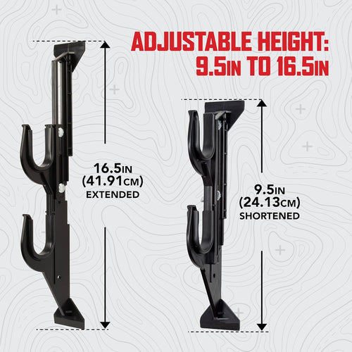Allen Company Molded Truck Gun Rack for Rear Window - Gun Holder for Two Shotguns. Rifles. Bows. or Tools - Gun and Hunting Accessories for Car or Wall Mount - Adjustable 9.5-16.5 . Black
