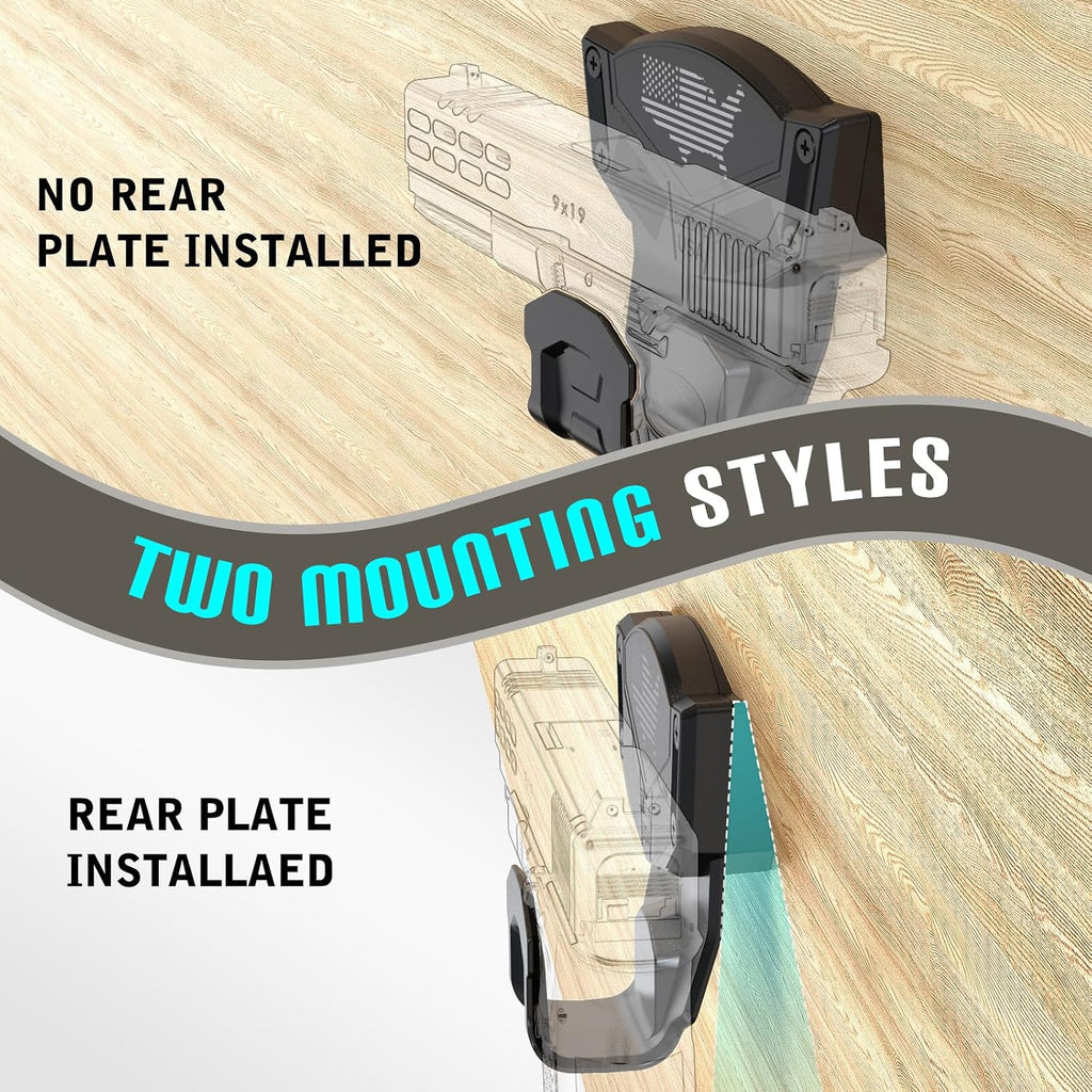2Pack Gun Magnet Mount for Truck Car Vehicle .Gun Accessory for Pistol Shotgun Revolver with Trigger Guard Protect.Gun Magnet Rated Max up to 15 LBS Install in Desks Safe Wall Easy to Access&release