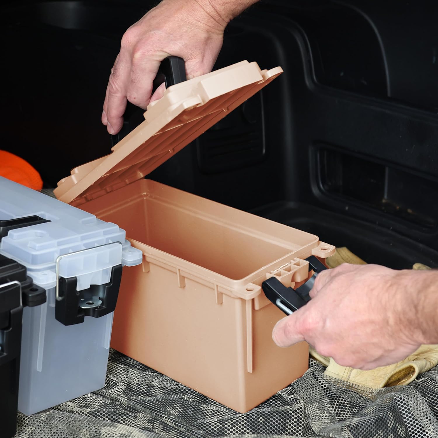 Sheffield 12627 Ammo Box Made in USA Stackable Lockable Ammo Storage Box | Lockable Storage Box. Water and Dust Resistant Dry Box. Secures Hunting Gear. Gun Accessories. Supplies. and Bullets