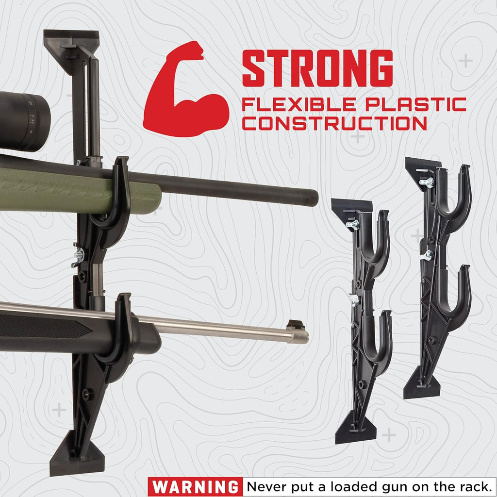 Allen Company Molded Truck Gun Rack for Rear Window - Gun Holder for Two Shotguns. Rifles. Bows. or Tools - Gun and Hunting Accessories for Car or Wall Mount - Adjustable 9.5-16.5 . Black
