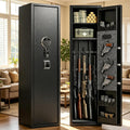 [No Assembly Required] Gun Safe for Rifles and Pistols. with Biometric Quick Access Gun Locker. Shotgun Safe. Large Gun Cabinet and Password Lock. 57 H for Home & Hunting for Enthusiasts
