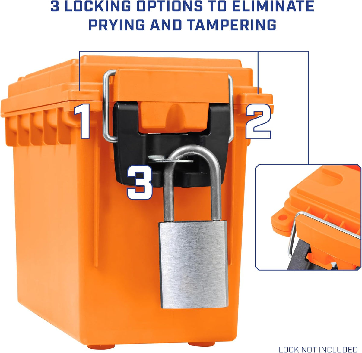 Sheffield 12630 Ammo Box Made in USA Stackable Lockable Ammo Storage Box | Lockable Storage Box. Water and Dust Resistant Dry Box. Secures Hunting Gear. Gun Accessories. Supplies. and Bullets