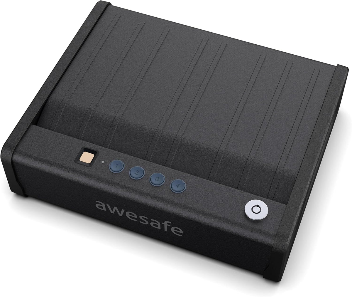awesafe Biometric Gun Safe. Pistol Safe with Fingerprint Digital PIN Key | Quick Access Handgun Safe. Portable Car Gun Safe. Gun Lock Box with Gas Strut for Nightstand Bedside Cloakroom Living Room