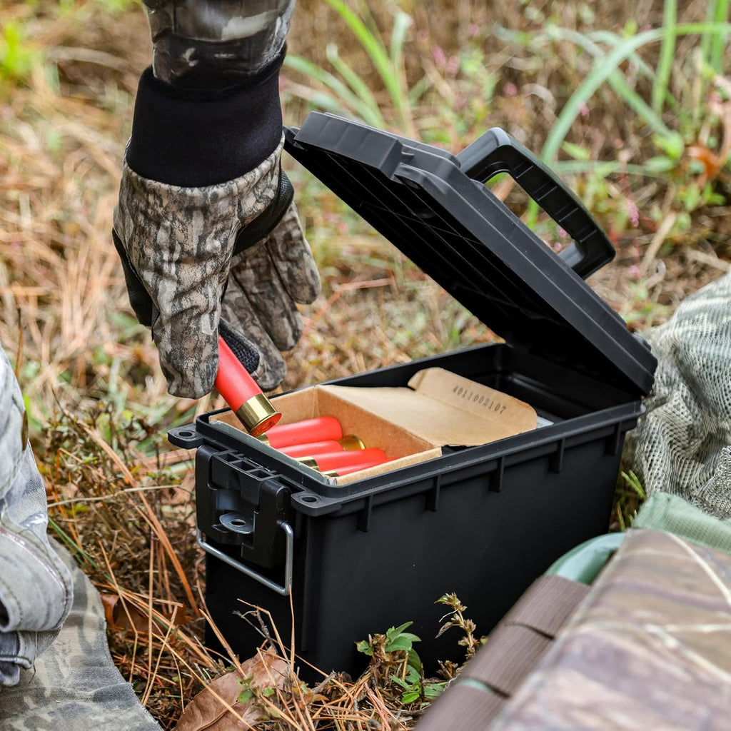Sheffield 12629 Ammo Box Made in USA. Stackable Lockable Ammo Storage Box | Lockable Storage Box. Water and Dust Resistant Dry Box. Secures Hunting Gear. Gun Accessories. Supplies. and Bullets